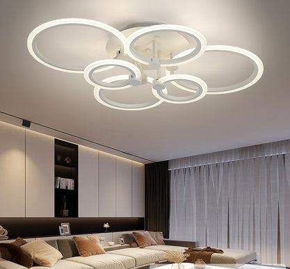 Lustra Led Slim Lighting Ring 132W 9240Lm, 6 Brate, Telecomanda si Intensitate Reglabila 6601/2X3 A LMX
