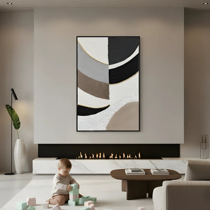 Tablou abstract cu accente aurii – 80×120 cm | Olivy