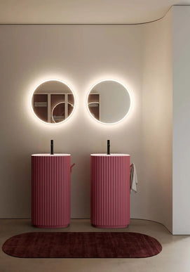 Oglindă rotundă LED H-2112 cu ramă acrilică, 3 nuanțe de lumină, anti-aburire și touch control