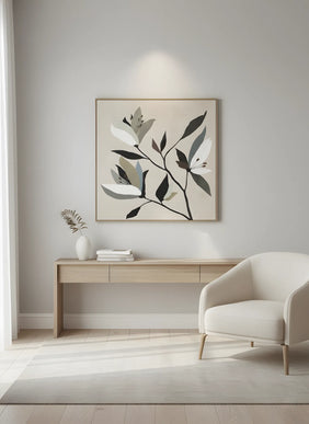 Tablou floral în tonuri naturale – 82 × 82 cm | Olivy