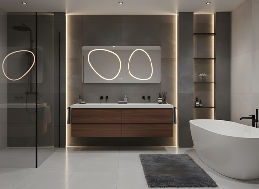 Oglindă baie LED H-1125 cu 3 nuanțe de lumină, senzor infraroșu