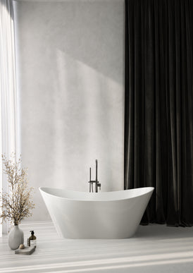 Cadă din compozit albă mată Florida