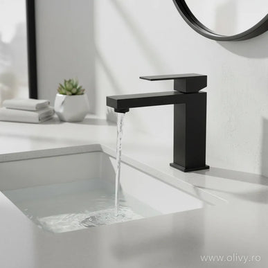 Baterie lavoar inox premium H-cubic – design modern și cartuș ceramic