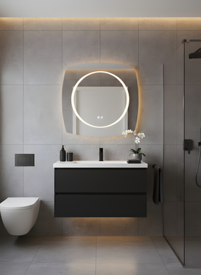 Oglindă Baie LED H-3075 cu 3 Nuante de Lumină, Dezaburire și Comutator Tactil – Design Modern