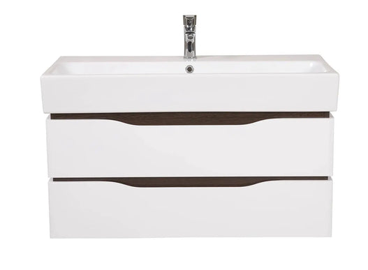 Mobilier de baie suspendat Venice, Alb+Wenge (Pinto) Aqua Rodos