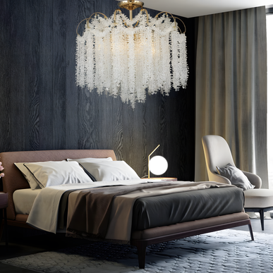 Candelabru Majestic Crystal, iluminat modern, diametru 50cm, E14, auriu B6698/500 LMX