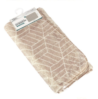 Covoras baie, SANITARY, imitatie casmir, 40x60 cm, bej cu model geometric, Dreptunghiular