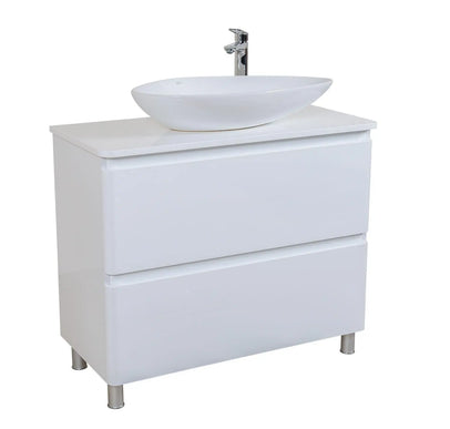 Mobilier de baie suspendat Accent alb, cu blat Aqua Rodos
