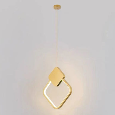 Pendul led micro square 24W 1680Lm, auriu cu trei tipuri de lumina 6209 GD LMX