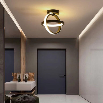 Lustra LED Creative Circle, 23W, 1000lm, negru, cu trei tipuri de lumina 9458 BK LMX
