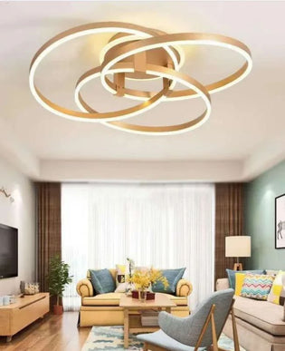 Lustra LED Circular,cu telecomanda, 240W, auriu, cu trei tipuri de lumina C 823/3A GD LMX