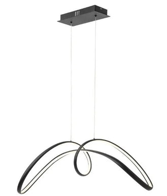 Lustra Led Suspendata Nordic Modern, 108W 7560Lm, Neagra, Trei Tipuri de Lumina si Telecomand G3681 BK LMX