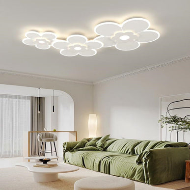 Lustra LED Modern Flowers G3836/3A, cu telecomanda, 378W, 12000lm, alb, cu trei tipuri de lumina LMX