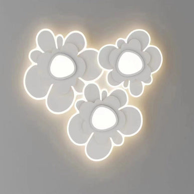 Lustra LED Glowing Flowers G3836/3, cu telecomanda, 378W, 12000lm, alb, cu trei tipuri de lumina LMX