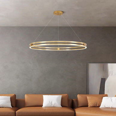 Lustra LED Modern Ring G3848/400 GD, suspendata,cu telecomanda, 92W, 4000lm, auriu, cu trei tipuri de lumina LMX
