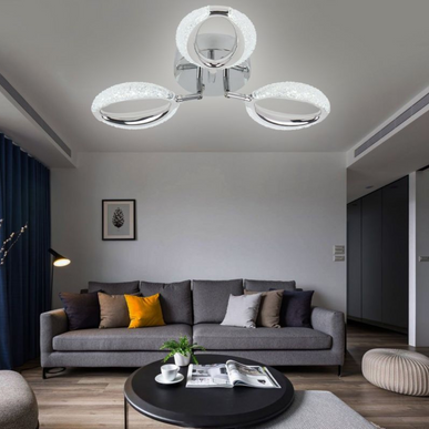 Lustra LED Silver Concept 3, cu telecomanda, 56W, gri, cu trei tipuri de lumina SE-C1190/3 LMX