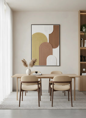 Tablou geometric în tonuri pământii – 120×80 cm | Olivy