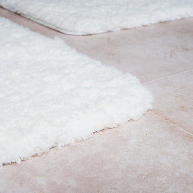 Covoraș baie din microfibră supersoft, antiderapant TRP, 45×75 cm, Alb