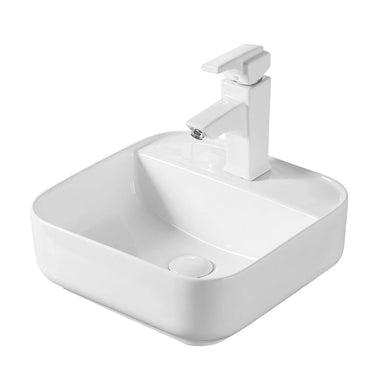 Lavoar ceramic pătrat A423B – alb lucios