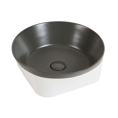 Lavoar ceramic rotund A692-CA19M – design modern gri închis mat și alb mat