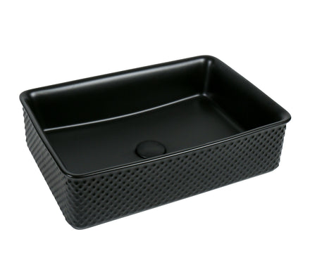 Lavoar ceramic dreptunghiular A740-CBK-M – negru mat, exterior texturat