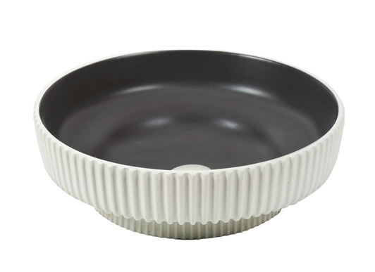 Lavoar ceramic rotund A746-CWDGR-MRS – design modern gri închis mat și alb mat