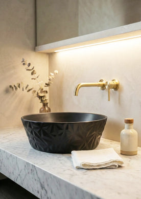 Lavoar ceramic rotund A823-CBK-M – negru mat texturat