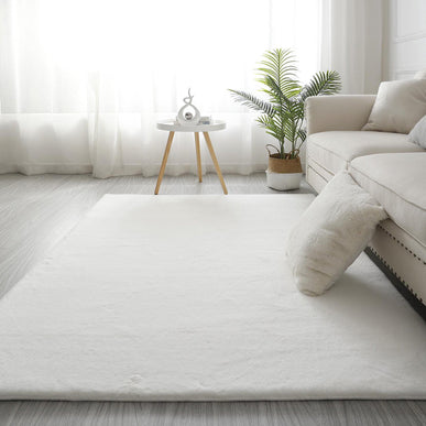 Covor Pufos Rabbit Veronico Alb barak