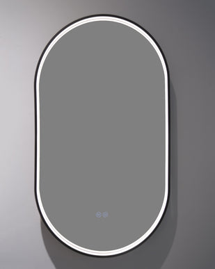 Oglindă baie LED 50x90 cm ovală, 3 nuanțe de lumină, anti-aburire și touch control J-3055