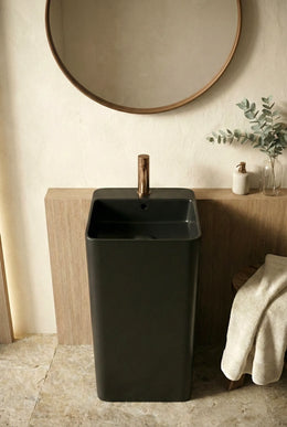 Lavoar freestanding ceramic H15-CBK-M – negru mat, formă pătrată