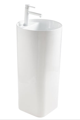 Lavoar ceramic freestanding H24 – alb lucios, design minimalist