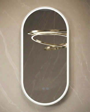 Oglindă baie LED 50x100 cm ovală, 3 nuanțe de lumină, anti-aburire și touch control J-3055