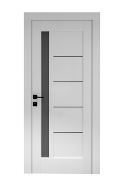 Ușă de interior albă JY-AS-016 cu toc reglabil și sticlă satinată – modernă, luminoasă, complet echipată www.olivy.ro