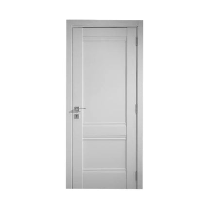 Ușă interior Valencia White Silk Mat – complet echipată, cu toc reglabil și decor vertical alb mat Omis