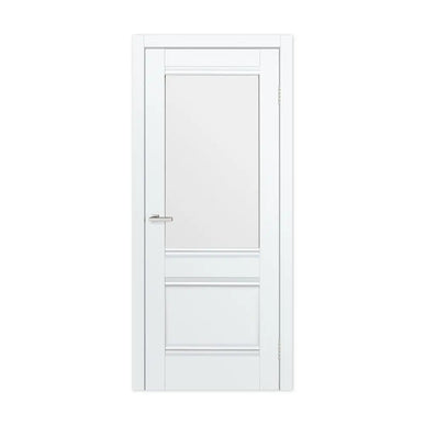Ușă interior Valencia G White Silk Mat – cu sticlă mată decorativă și toc reglabil, complet echipată Omis
