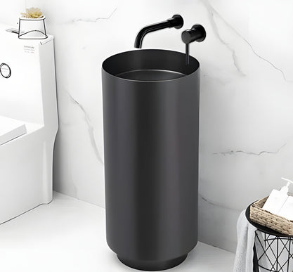 Lavoar Freestanding din Inox Elegant cu Bază Mată- 3883 Black-Black 38110-B www.olivy.ro