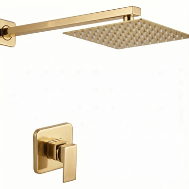 Set duș încastrat JH-19612 cu duș fix – auriu periat
