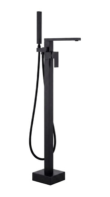 Baterie cadă freestanding JH-9001 cu duș de mână – negru mat