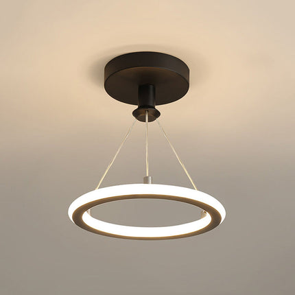 Lustra LED Black Circle, suspendata, 27W, 1200lm, negru, cu trei tipuri de lumina 6065 LMX