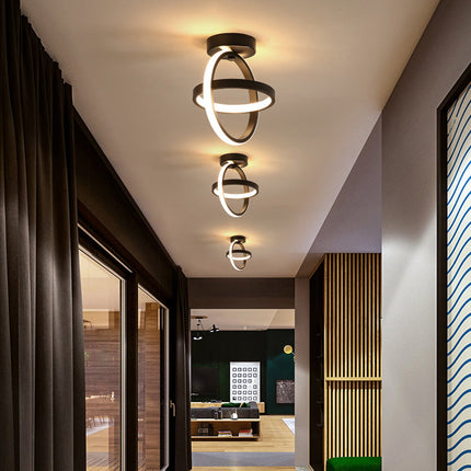 Lustra LED Creative Circle, 23W, 1000lm, negru, cu trei tipuri de lumina 9458 BK LMX
