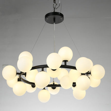 Lustra Led Modern Glowing, suspendata,cu 25 becuri, 75W, 3600lm, negru, bec G9, lumina 4000k DX1010/25 BK LMX