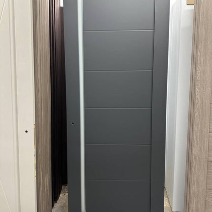 Ușă de interior ML-613 cu linii orizontale și geam satin – model urban / Millenium - Carlo Porte www.olivy.ro