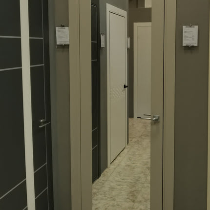 Ușă interior PL 14 – Design perfect simetric, cu cadru contrastant și sticlă satinată / Plato - Carlo Porte www.olivy.ro