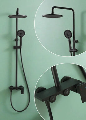 Coloană de duș 2 funcții – Triton – Negru mat
