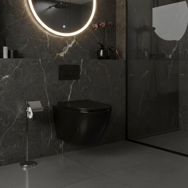 Vas WC Suspendat Rimless-Black Glossy