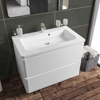 Mobilier de baie pe pardoseală Accent alb Aqua Rodos