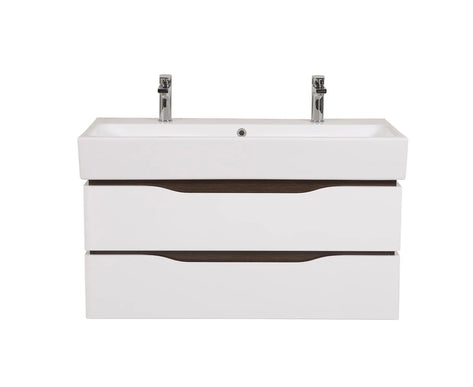 Mobilier de baie suspendat Venice , Alb+Wenge (Pinto 2 baterii) Aqua Rodos