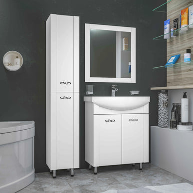 Mobilier de baie pe pardoseală Anita, Alb Aqua Rodos