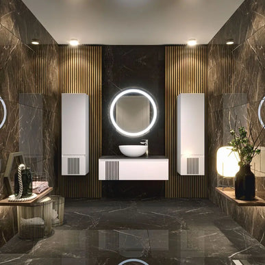 Mobilier de baie suspendat Manhattan (Zero), Alb Aqua Rodos