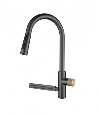 Baterie de Bucatarie cu cap extractabil profesionala Gri-Negru Smack